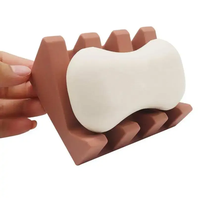 Porte-savon en silicone auto-drainant à plateaux rectangulaires en cascade pour salle de bain 5