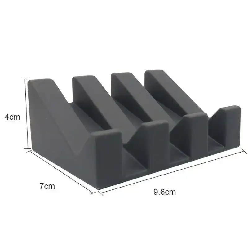 Porte-savon en silicone auto-drainant à plateaux rectangulaires en cascade pour salle de bain 6