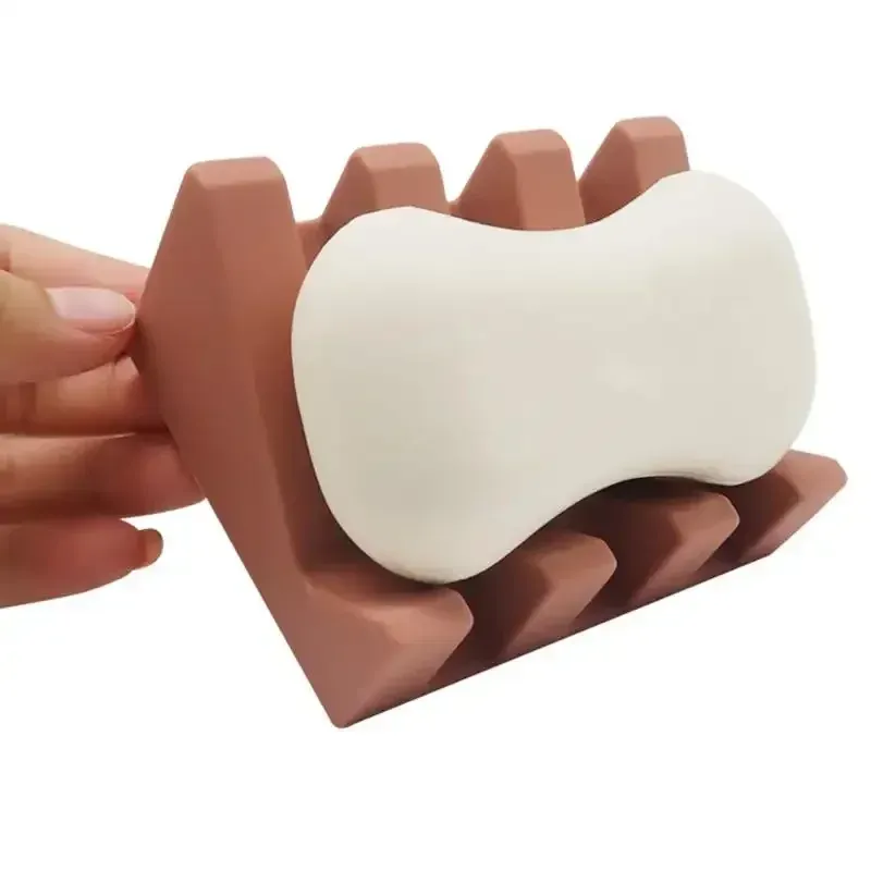 Porte-savon en silicone en situation d'usage
