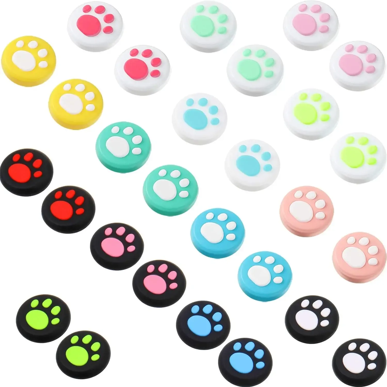 28 capuchons silicone pour joystick de manette de jeu OLED, accessoires capuchons de pouce ST001