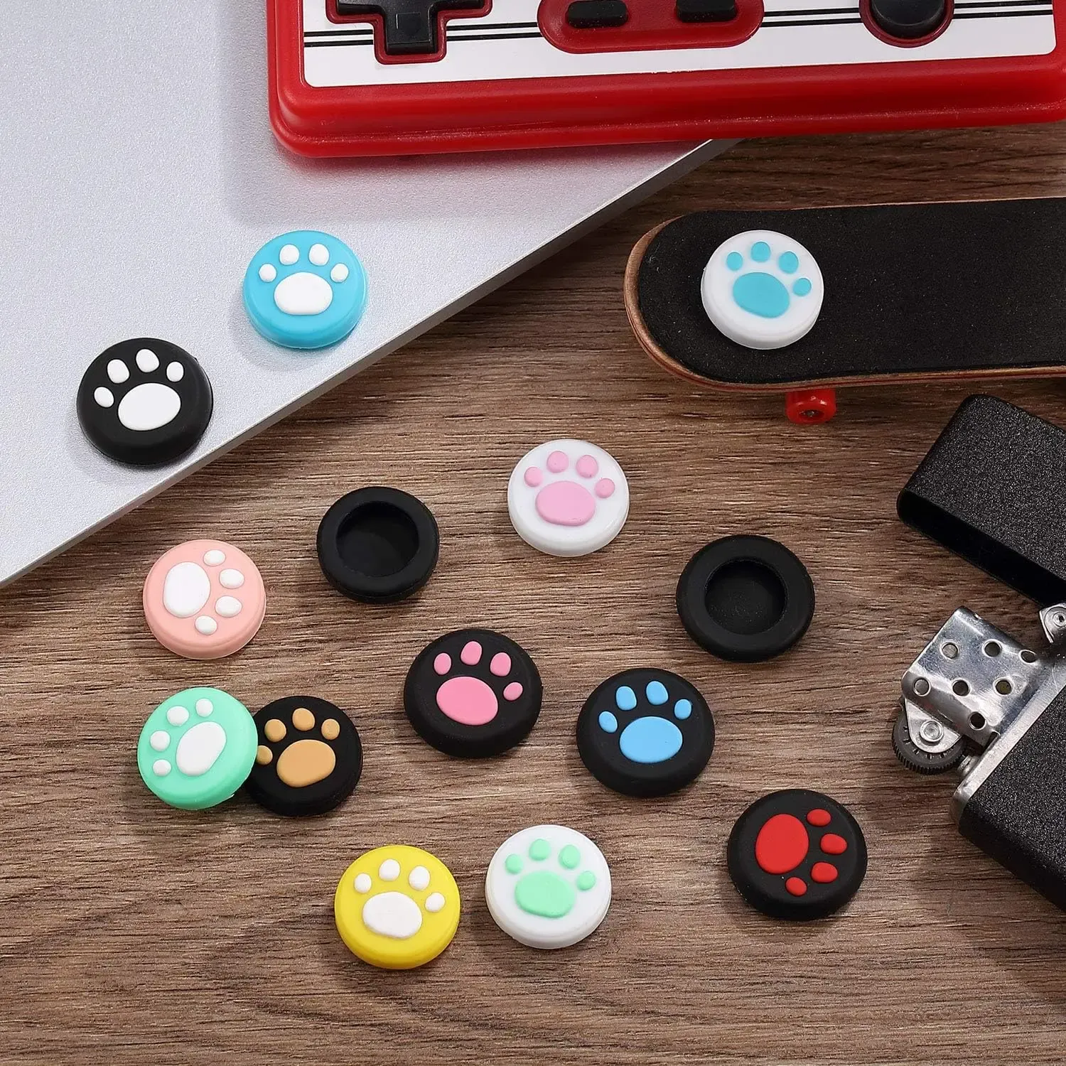 28 capuchons silicone pour joystick de manette de jeu OLED, accessoires capuchons de pouce ST001 2