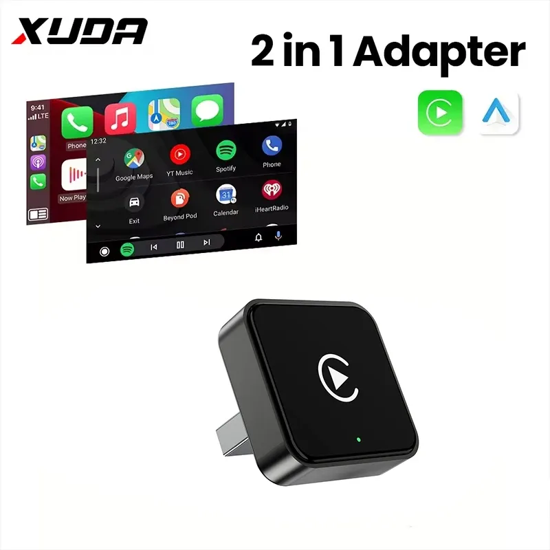 Adaptateur CarPlay filaire vers sans fil 2 en 1 pour Android Auto, boîtier intelligent WiFi 5 GHz, connexion USB-C/USB