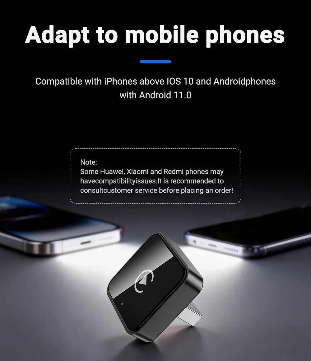 Adaptateur CarPlay sans fil, finition premium
