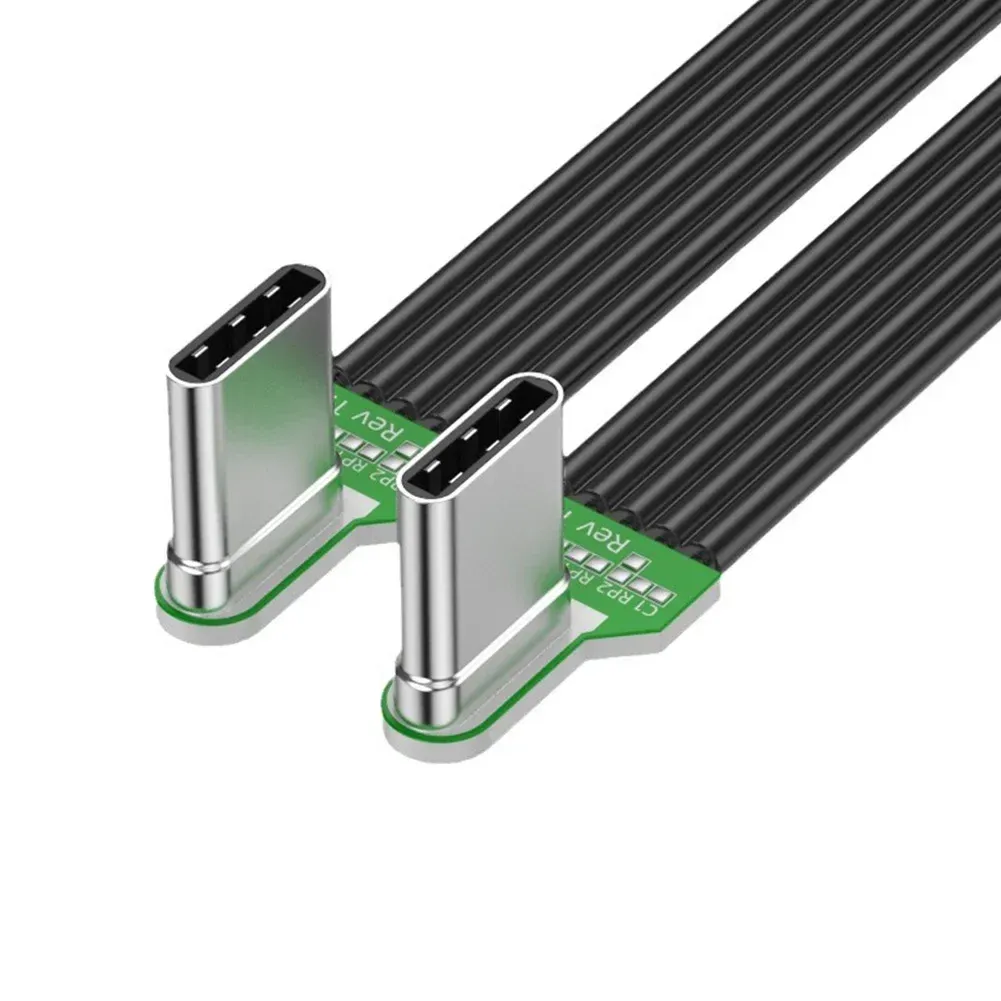 Câble adaptateur USB-C coudé à 90° en silicone souple, compatible batterie externe, charge PD 2A, transfert de données 480 Mbps 4