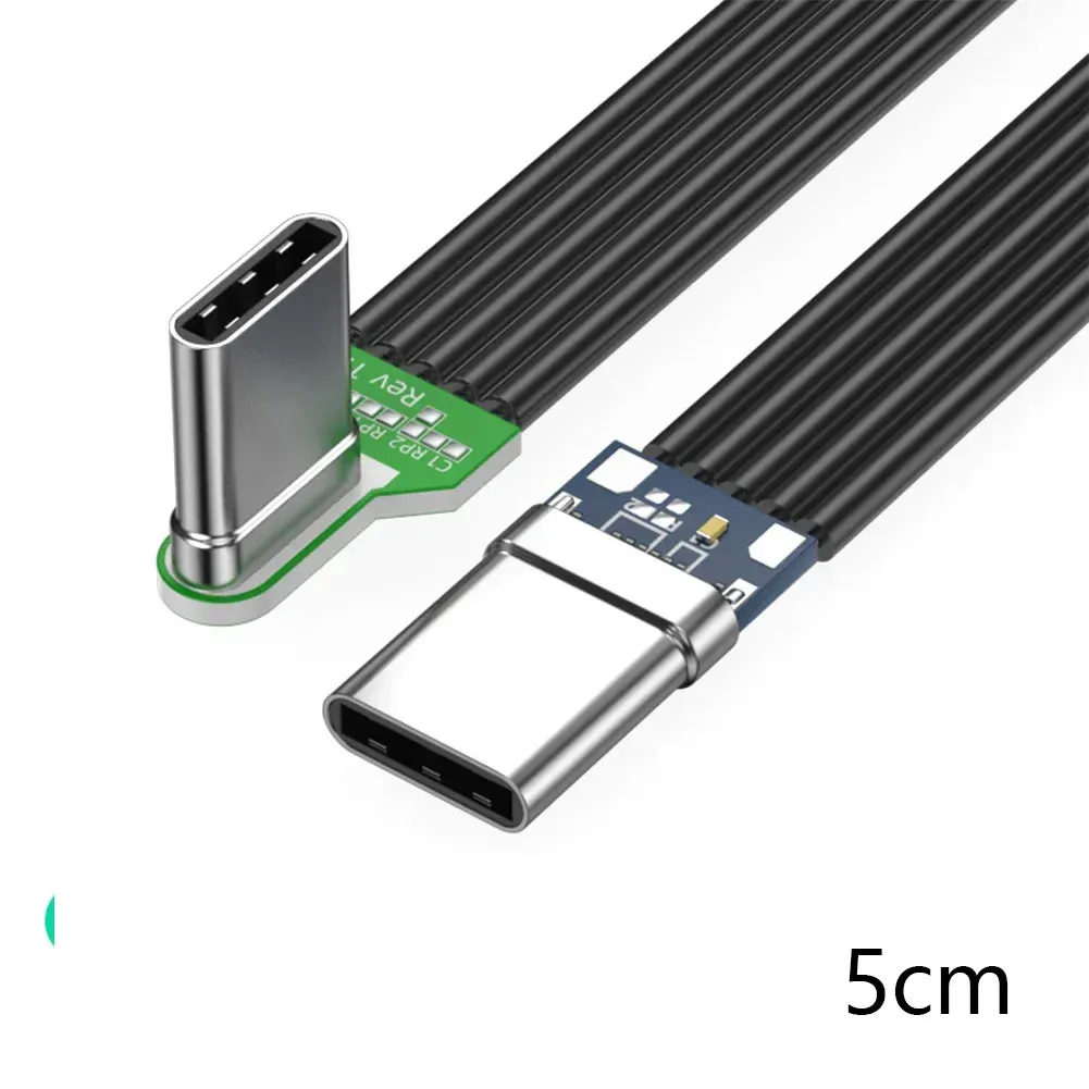 Câble adaptateur USB-C coudé à 90° en silicone souple, compatible batterie externe, charge PD 2A, transfert de données 480 Mbps 10