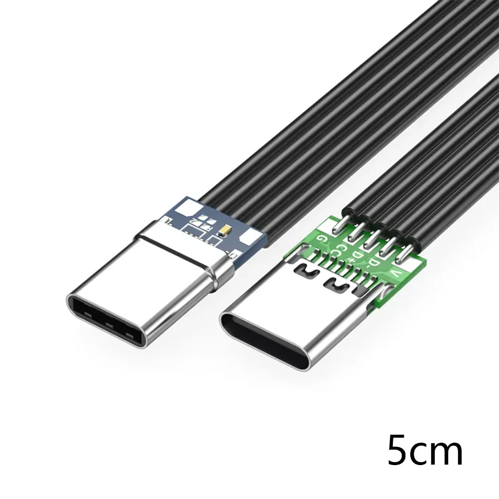 Câble adaptateur USB-C coudé à 90° en silicone souple, compatible batterie externe, charge PD 2A, transfert de données 480 Mbps 9