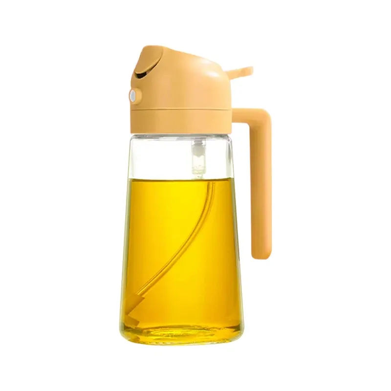Bouteille vide d'huile de 500 mL, pulvérisateur et verseur 2 en 1, récipient d'huile en plastique, distributeur d'huile de cuisine, vaporisateur à huile pour camping et barbecue 13