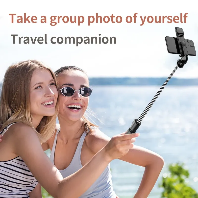 FGCLSY Trépied pour appareil photo de smartphone avec télécommande Bluetooth et lumière, perche à selfie sans fil avec support pour téléphone 3