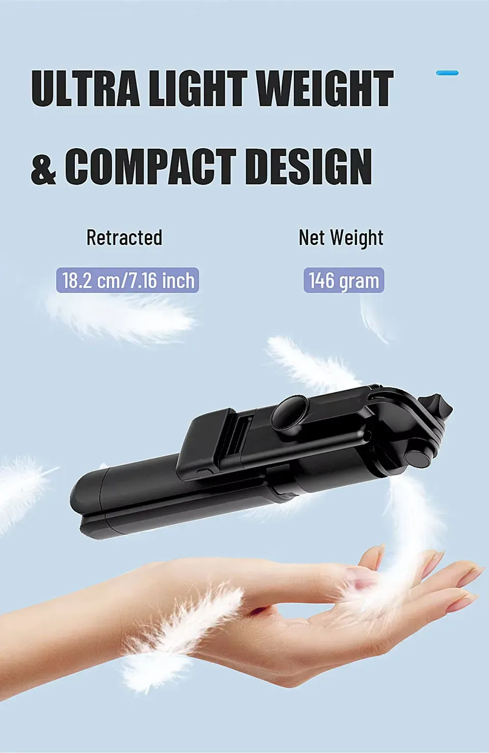 Trépied smartphone FGCLSY, format de transport