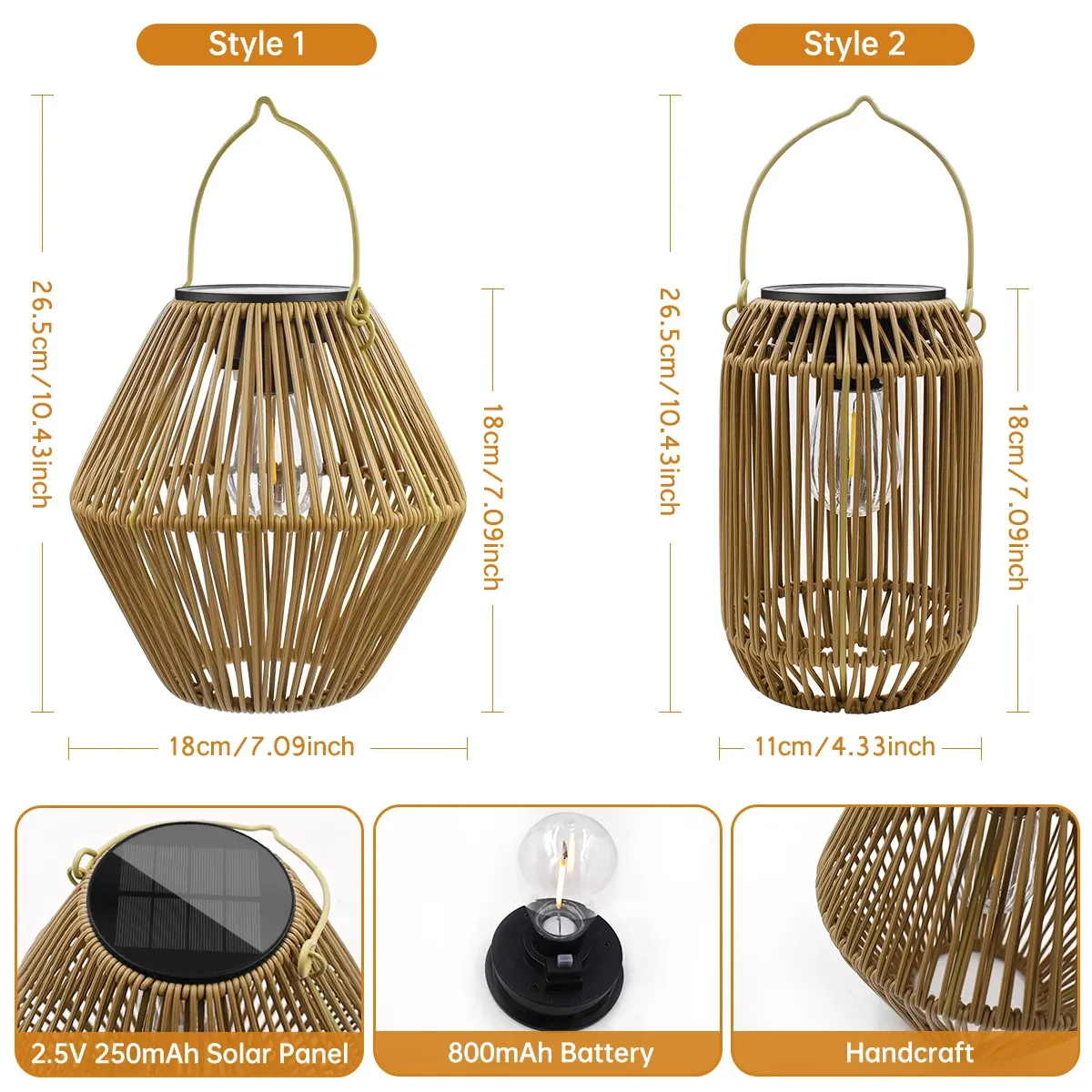 Lanterne solaire décorative pour jardin