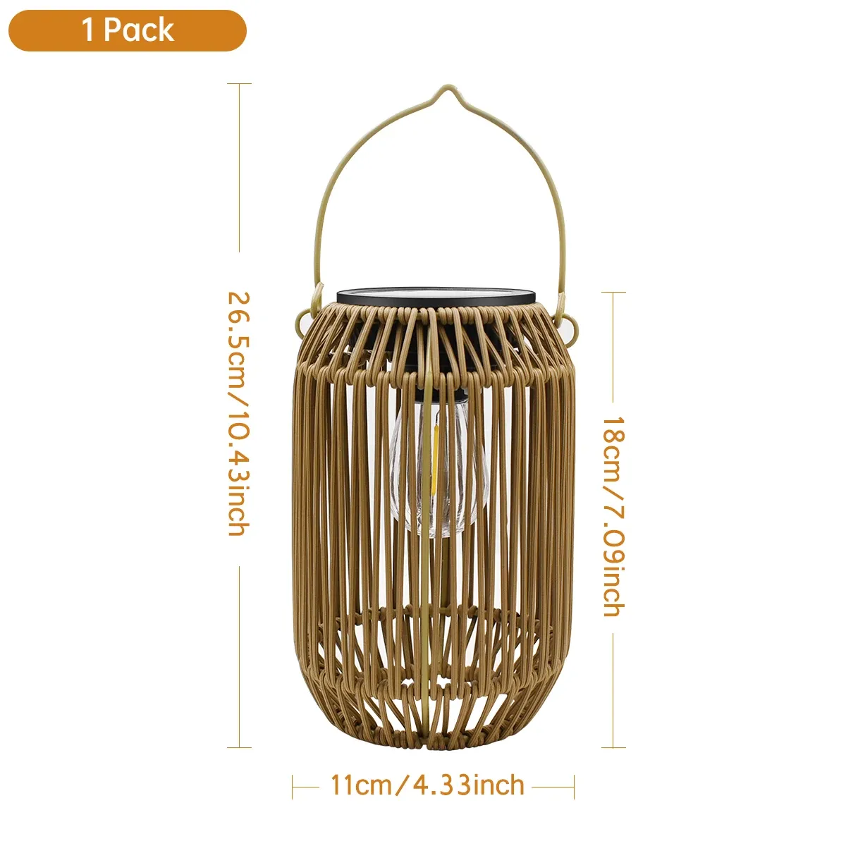 Lanterne solaire d'extérieur étanche à suspendre, tissée, style bohème, pour jardin et cour 8