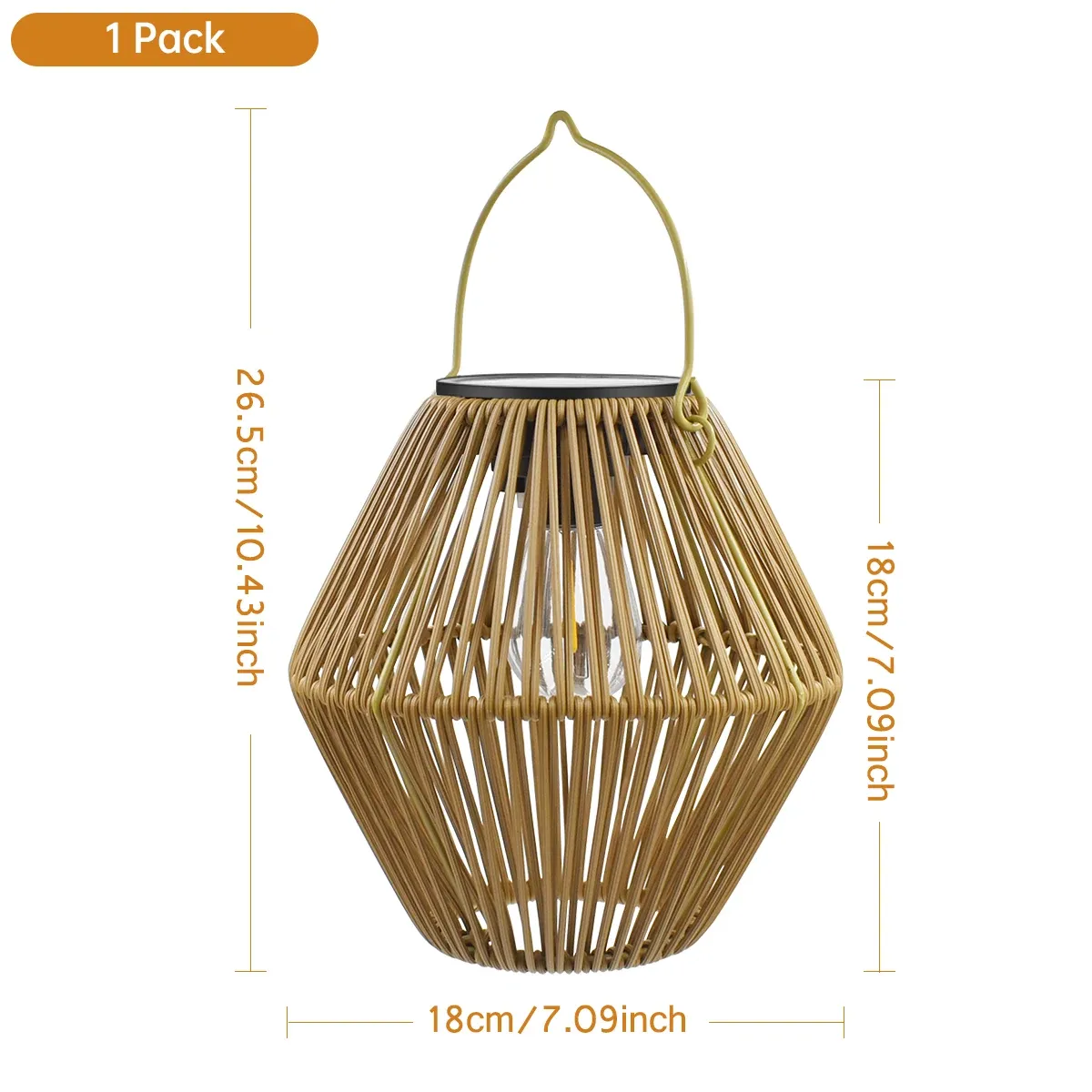 Lanterne solaire d'extérieur étanche à suspendre, tissée, style bohème, pour jardin et cour 7