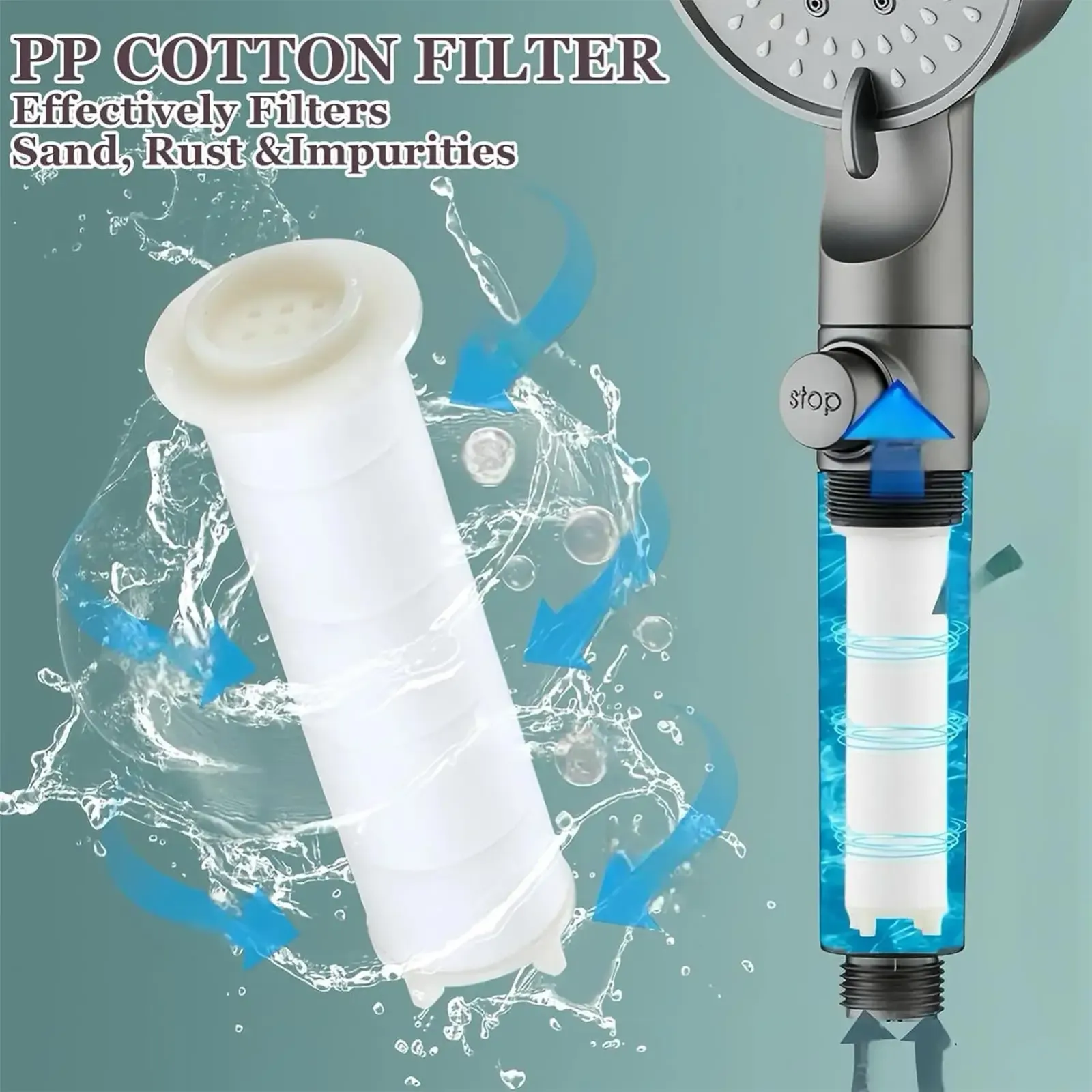 Pommeau de douche en situation