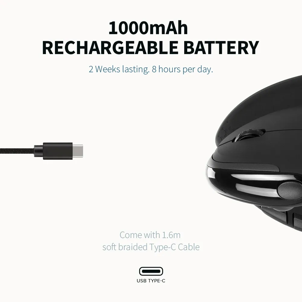 Delux M618XSD Seeker, batterie rechargeable et câble USB-C