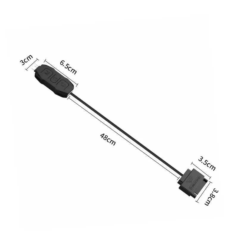Contrôleur RGB Mini 5V 3 broches vers SATA LDPCSJARG pour ventilateur et radiateur de boîtier d'ordinateur, hub d'alimentation LED 3 broches 7