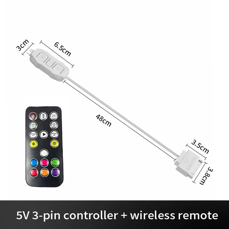 Contrôleur RGB Mini 5V 3 broches vers SATA LDPCSJARG pour ventilateur et radiateur de boîtier d'ordinateur, hub d'alimentation LED 3 broches 8