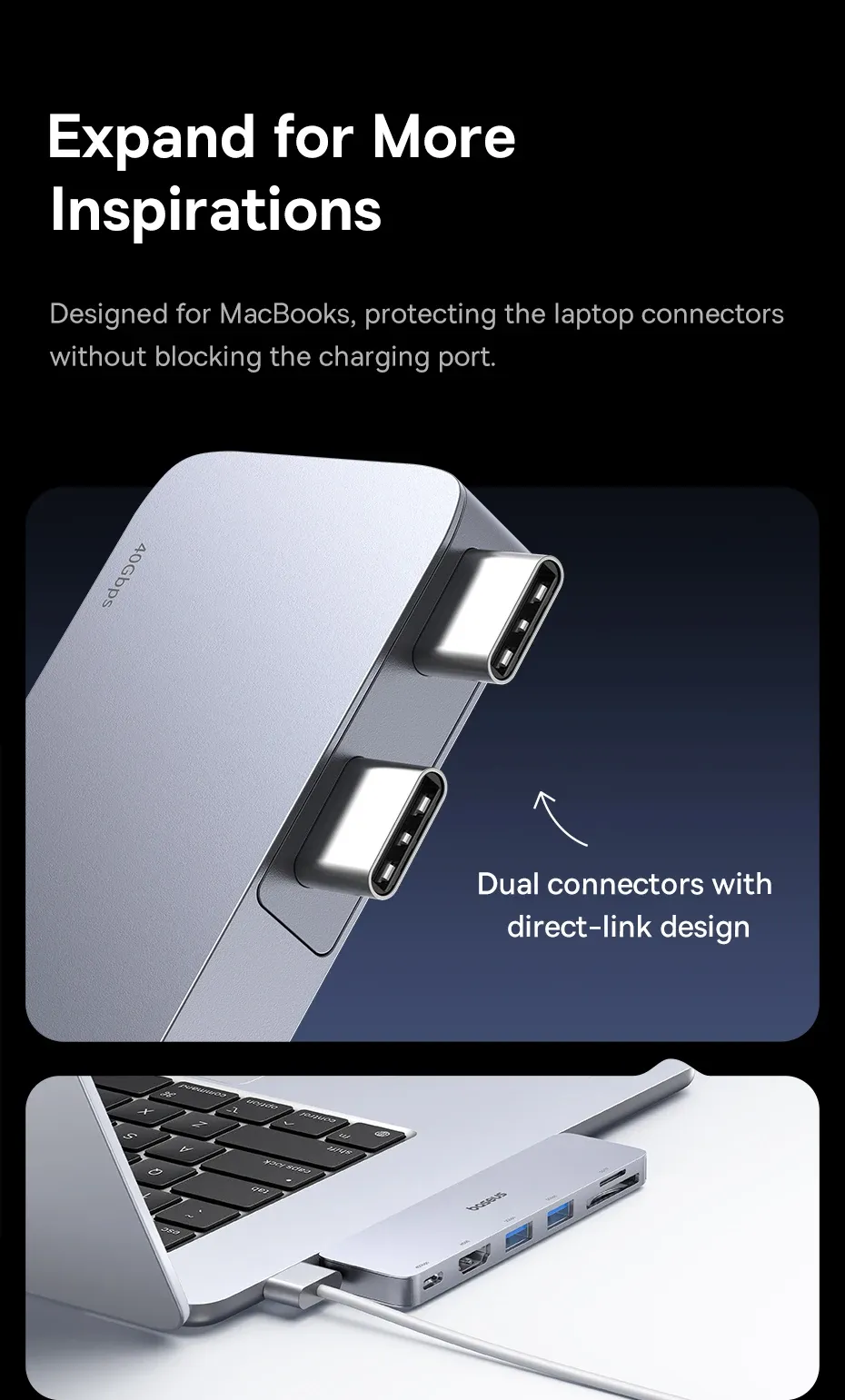 Connecteurs doubles à liaison directe pour MacBook