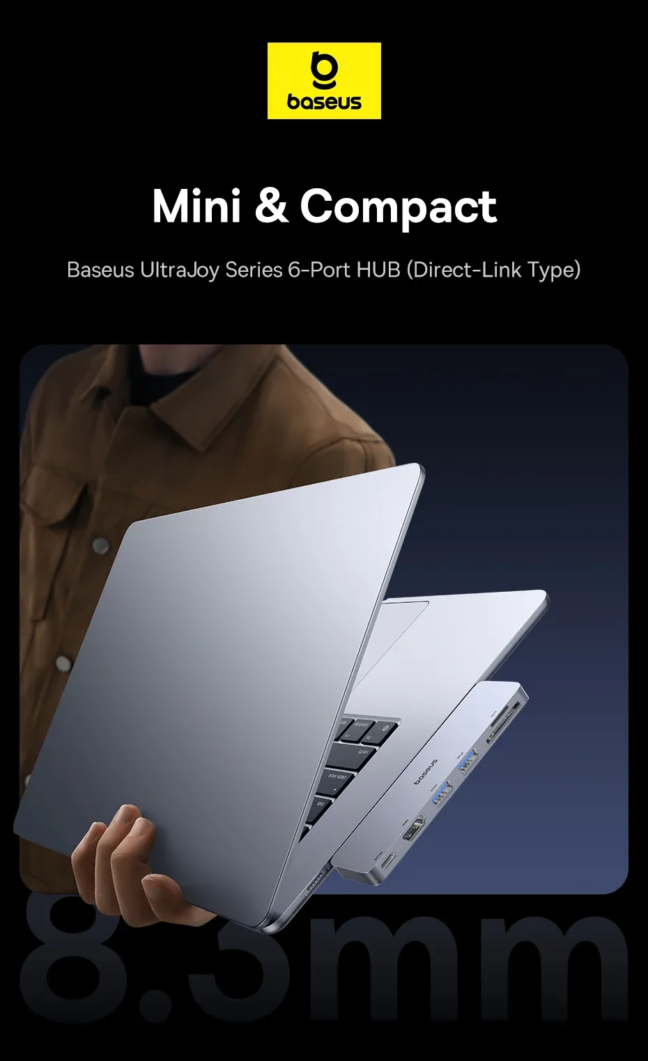 Hub Baseus UltraJoy Series, design mini et compact