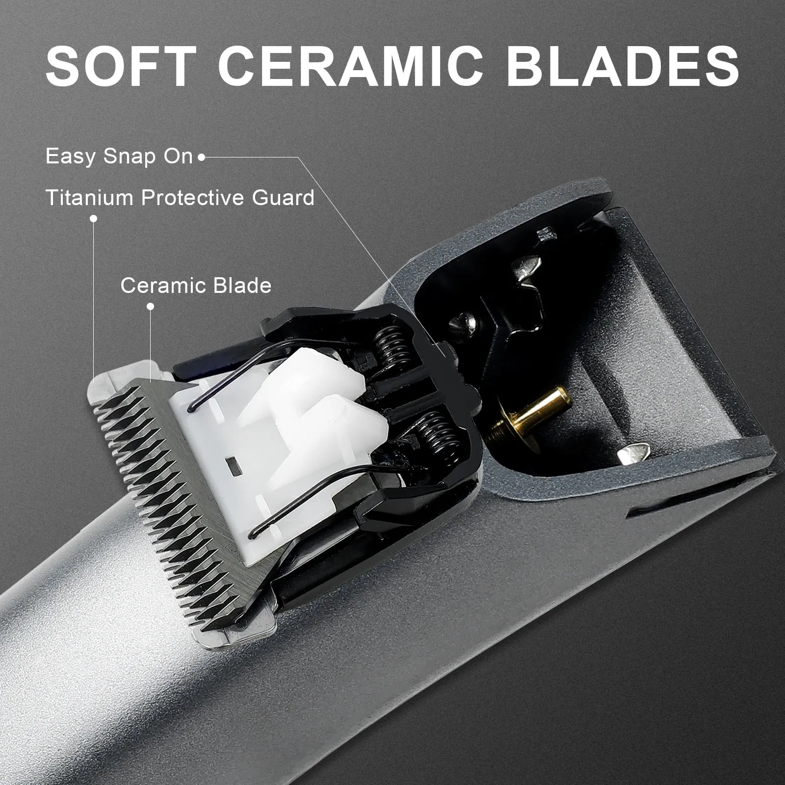 Tondeuse corporelle électrique pour hommes, étanche, avec lame en céramique remplaçable 3