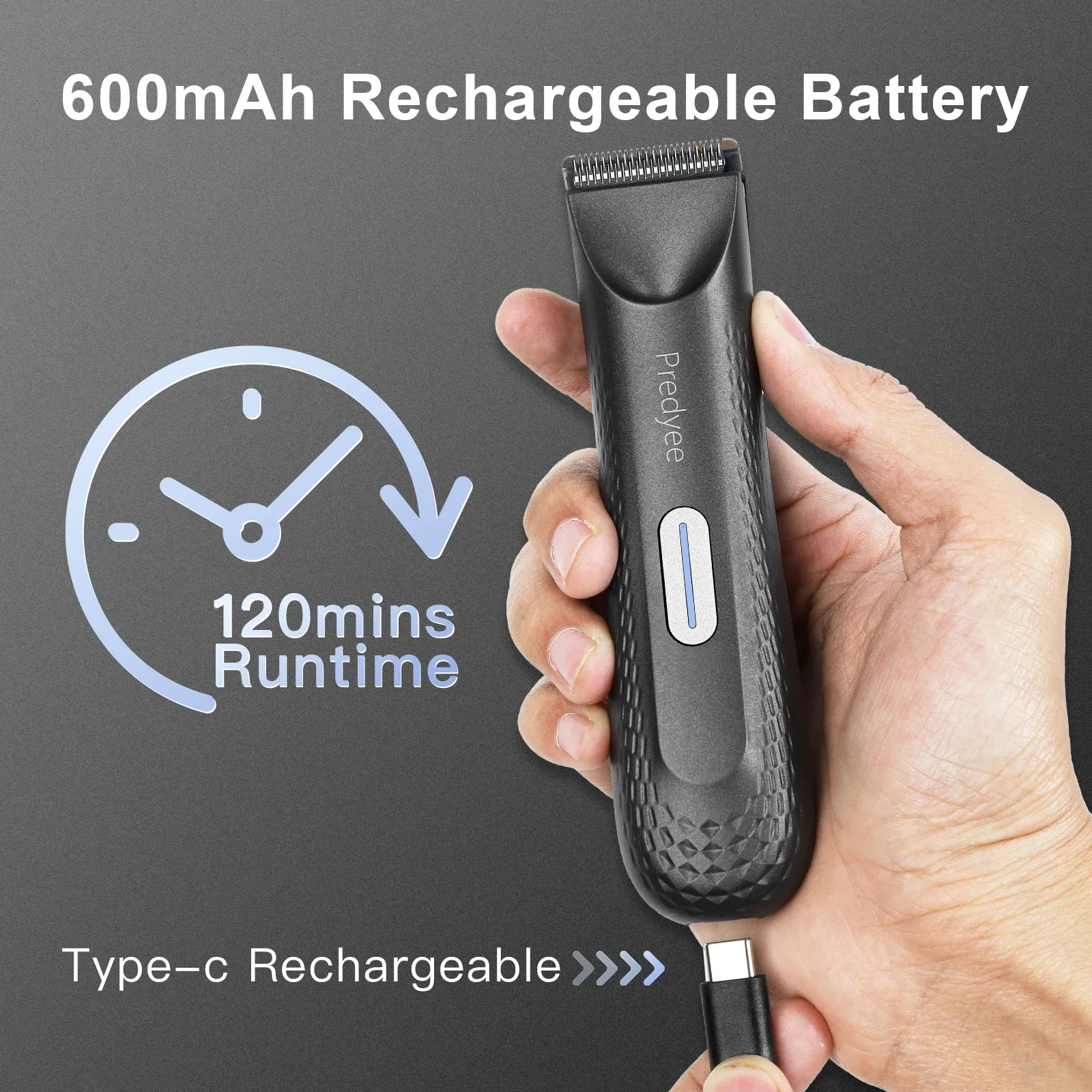 Tondeuse corporelle électrique pour hommes, étanche, avec lame en céramique remplaçable 4