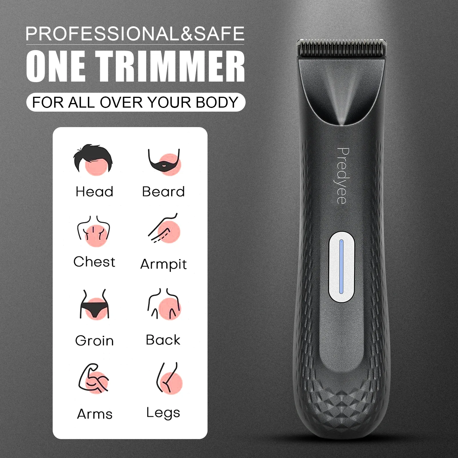 Tondeuse corporelle électrique pour hommes, étanche, avec lame en céramique remplaçable 5