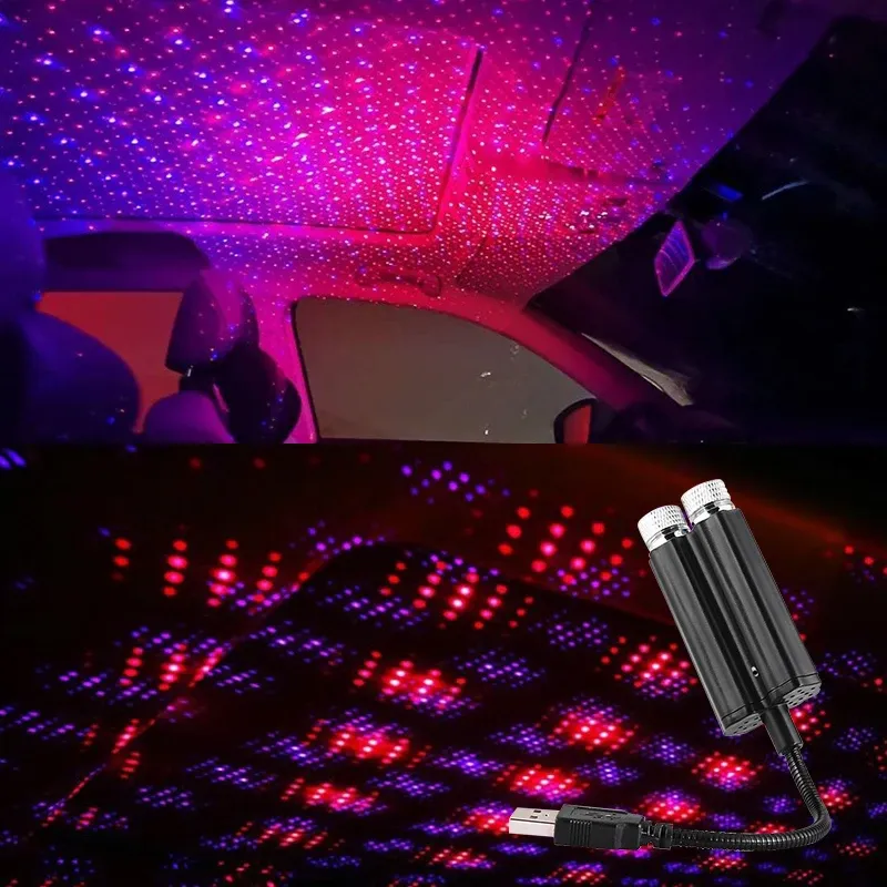 Veilleuse USB LED étoilée pour plafond de voiture, projecteur d'ambiance galaxie 5