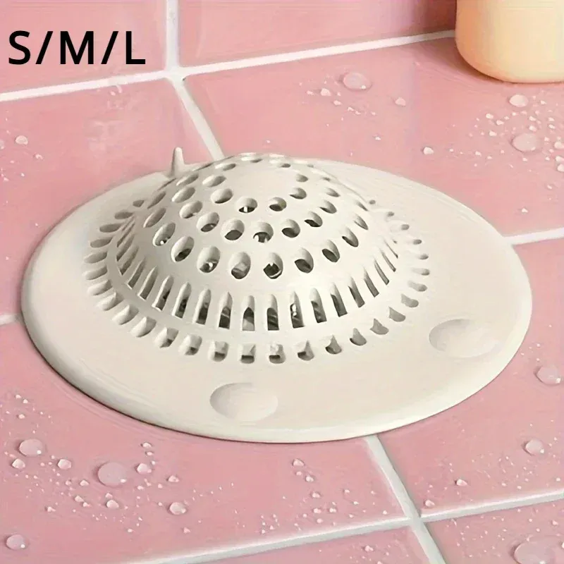 Capteur de cheveux de douche en silicone blanc