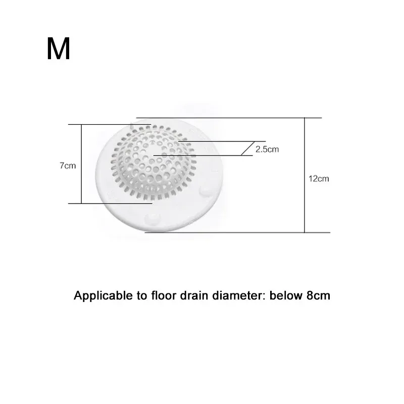 Crépine de douche anti-cheveux, filtre collecteur de cheveux pour bonde de baignoire, format pratique 9
