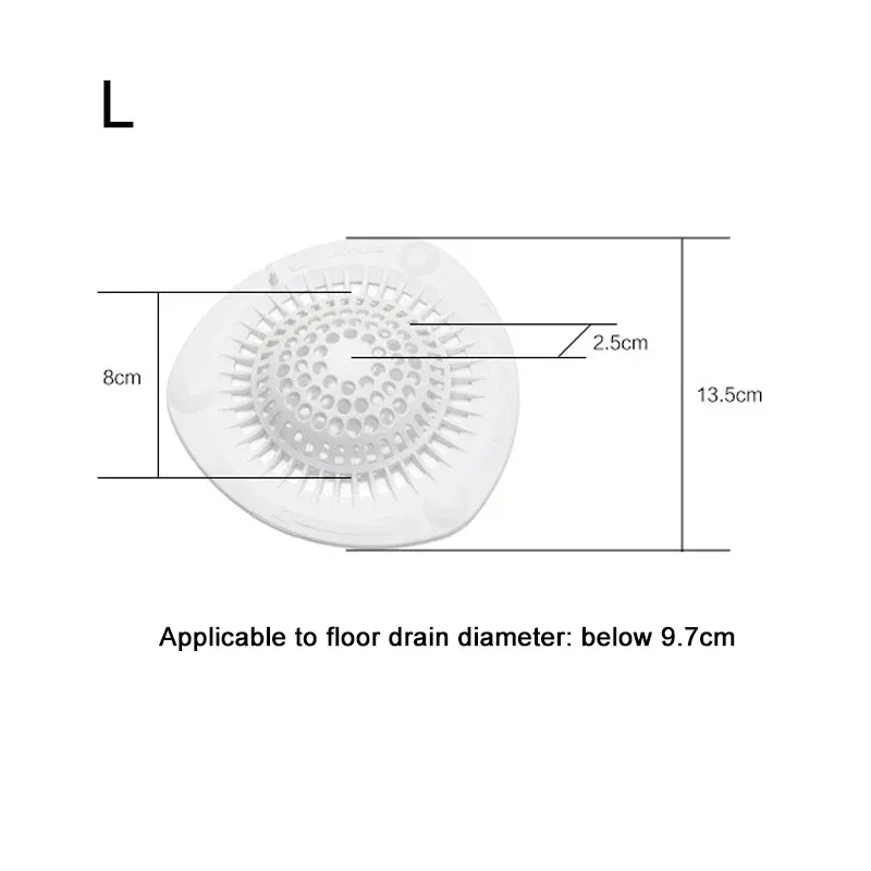 Crépine de douche anti-cheveux, filtre collecteur de cheveux pour bonde de baignoire, format pratique 7