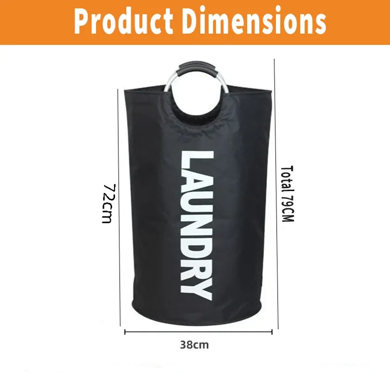 Grand panier à linge extra large imperméable avec poignée rembourrée, sac de rangement pliable pour salle de bain, buanderie et balcon 3