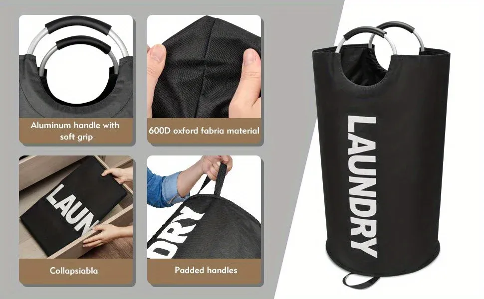 Panier à linge avec poignée rembourrée