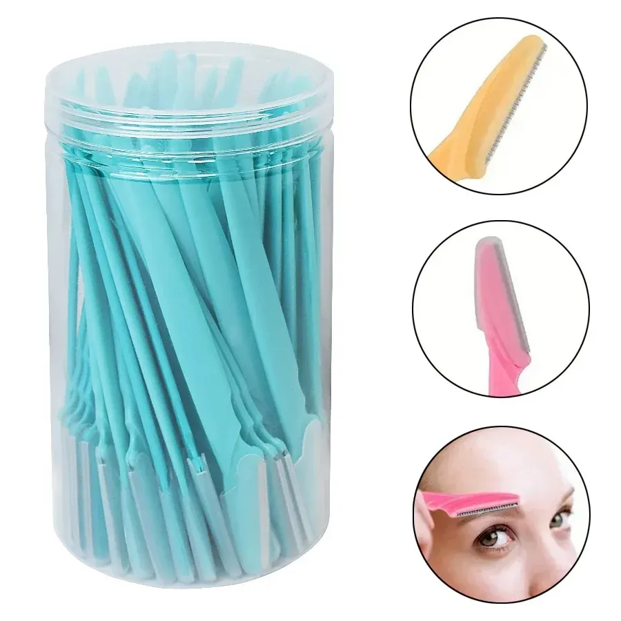 Rasoir à sourcils pour femme, outil de dermaplanage et rasoir facial polyvalent avec protège-lame de précision, lot de 30 pièces 20