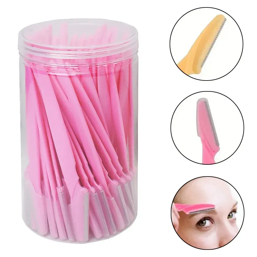 Rasoir à sourcils pour femme, outil de dermaplanage et rasoir facial polyvalent avec protège-lame de précision, lot de 30 pièces 22