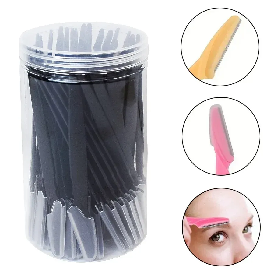 Rasoir à sourcils pour femme, outil de dermaplanage et rasoir facial polyvalent avec protège-lame de précision, lot de 30 pièces 18