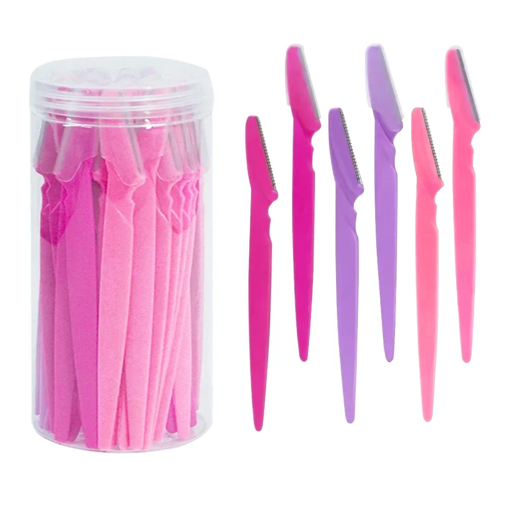 Rasoir à sourcils pour femme, outil de dermaplanage et rasoir facial polyvalent avec protège-lame de précision, lot de 30 pièces 8