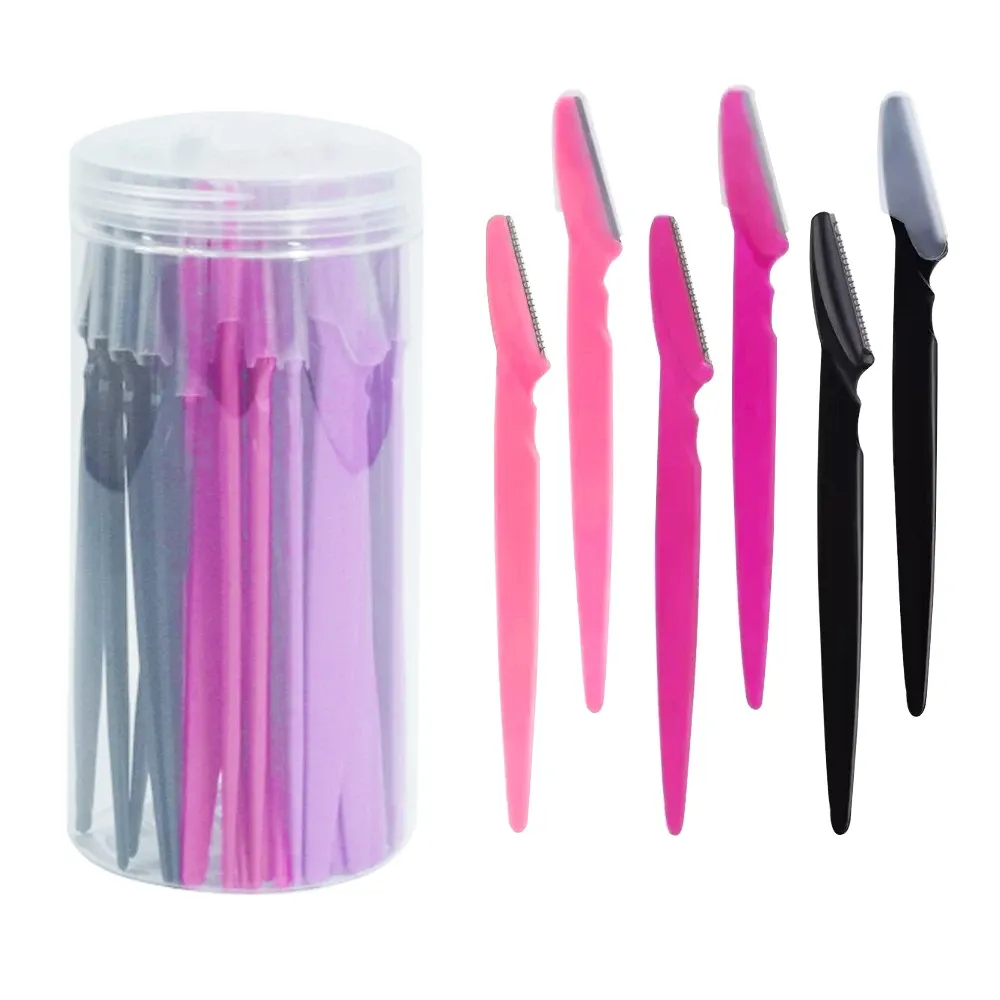 Rasoir à sourcils pour femme, outil de dermaplanage et rasoir facial polyvalent avec protège-lame de précision, lot de 30 pièces 7