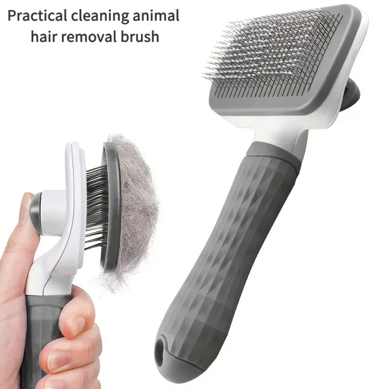 Brosse de toilettage autonettoyante pour chats et chiens, élimination des poils en un clic - Image 1