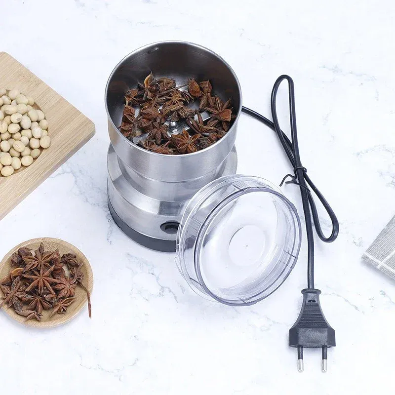 Mini broyeur électrique domestique 300 ml, moulin à café, épices, poivre et céréales avec 4 lames, pour aliments pour bébé 5