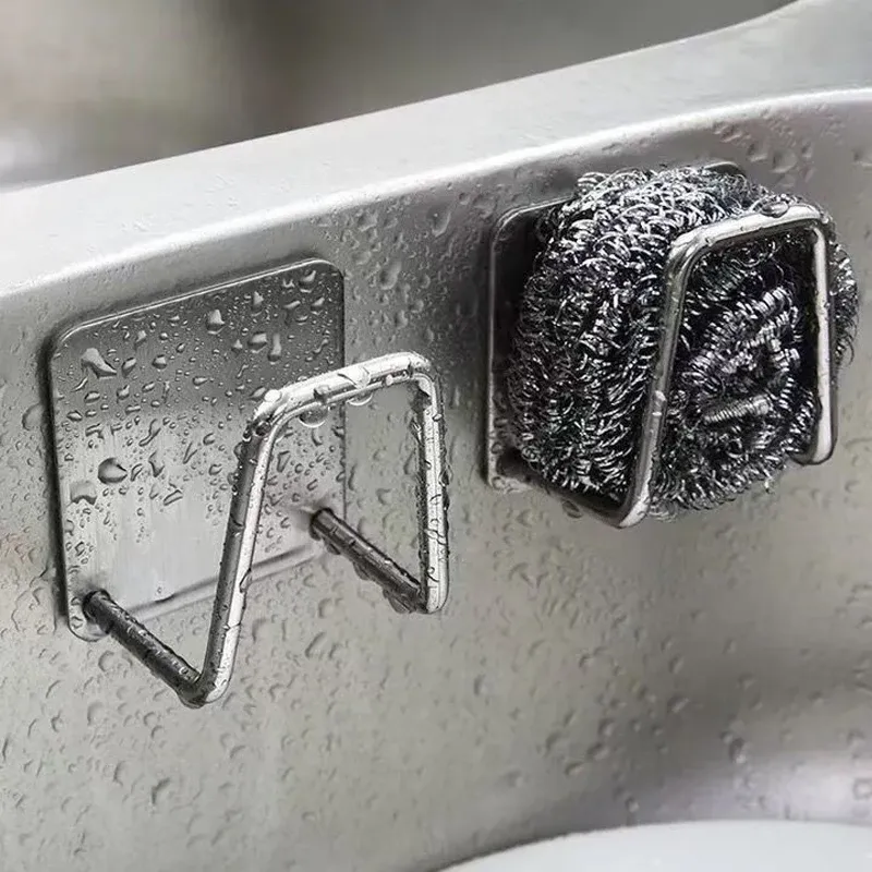 Porte-éponge mural en acier inoxydable avec ventouse, pour évier