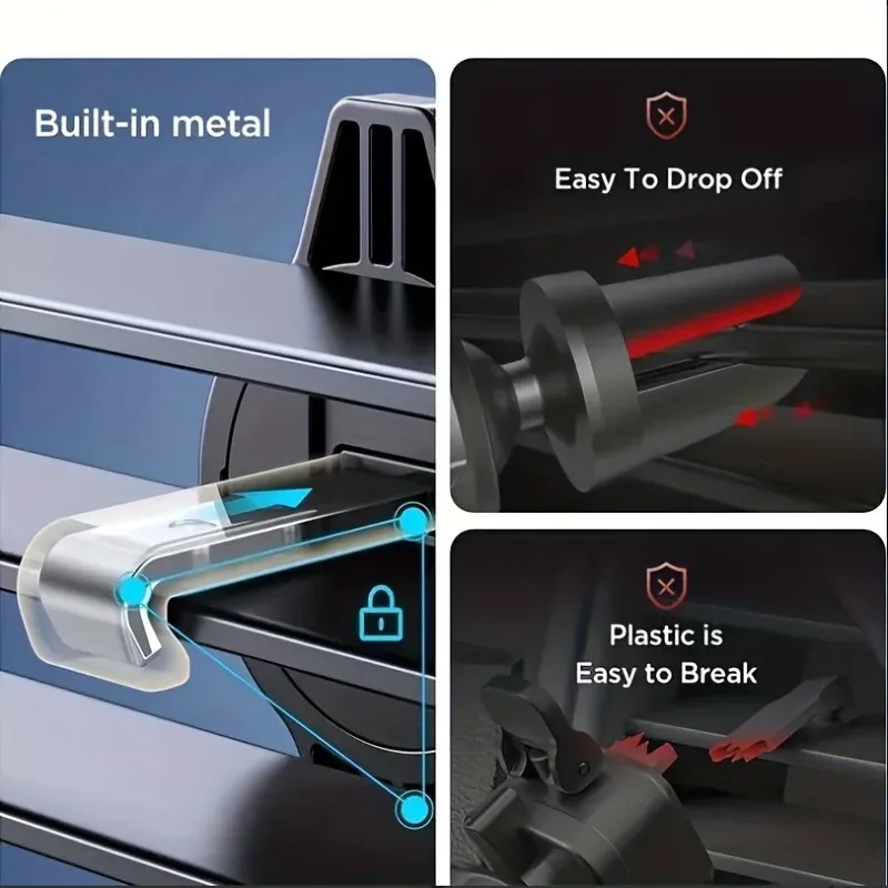 Support de téléphone pour voiture à fixer sur la grille d'aération, compatible smartphone et GPS, écran de 4,7 à 6,7 pouces 2