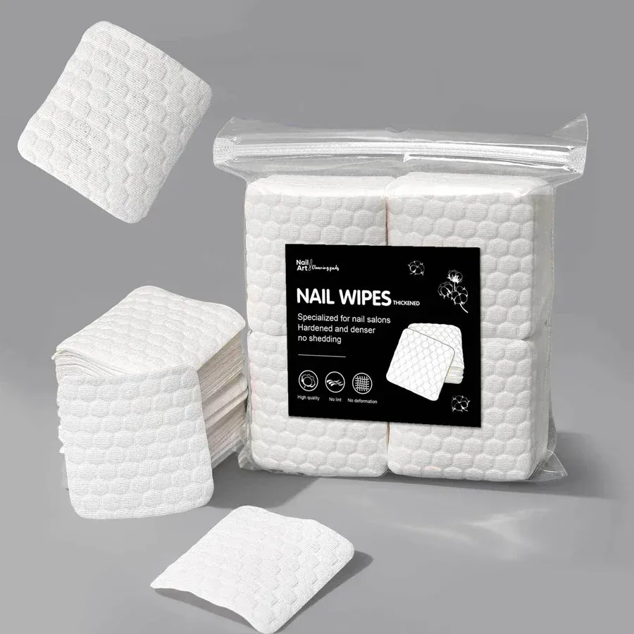 200 lingettes non pelucheuses pour ongles, tampons nettoyants durables pour manucure et nettoyage de gel 1