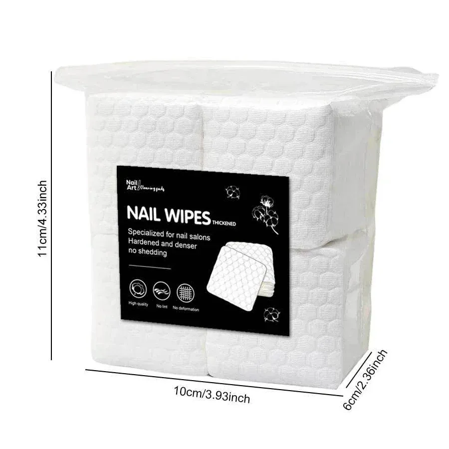 200 lingettes non pelucheuses pour ongles, tampons nettoyants durables pour manucure et nettoyage de gel 6