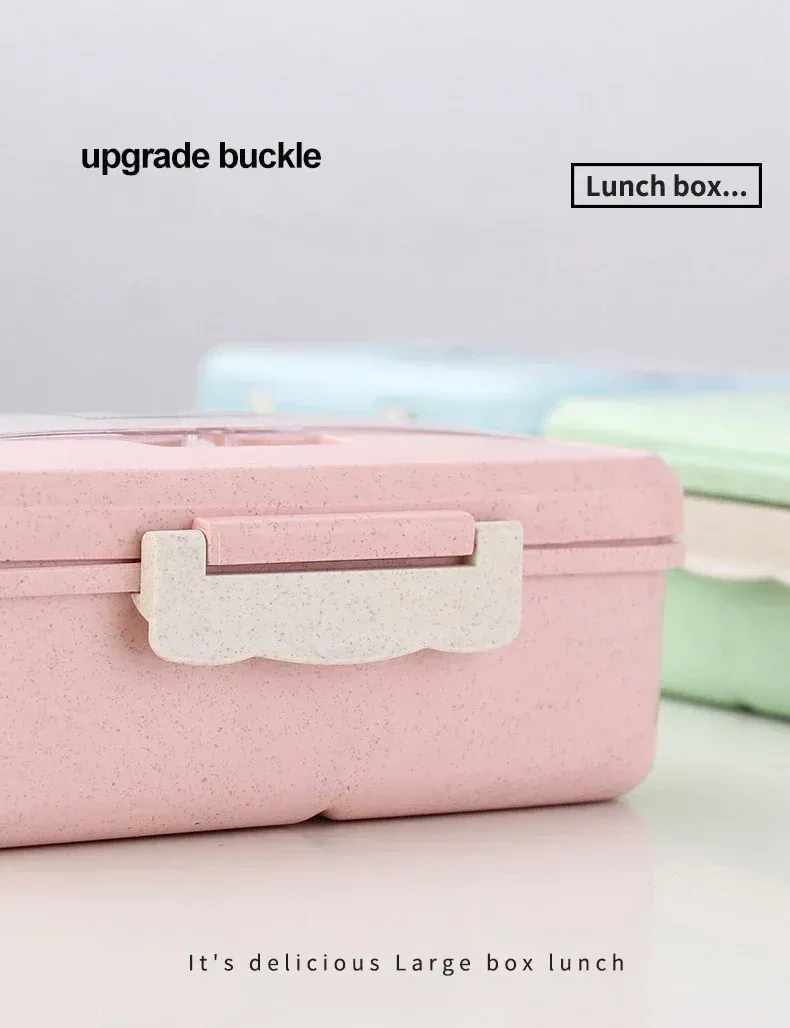 Boîte à bento en paille de blé dans un sac à déjeuner