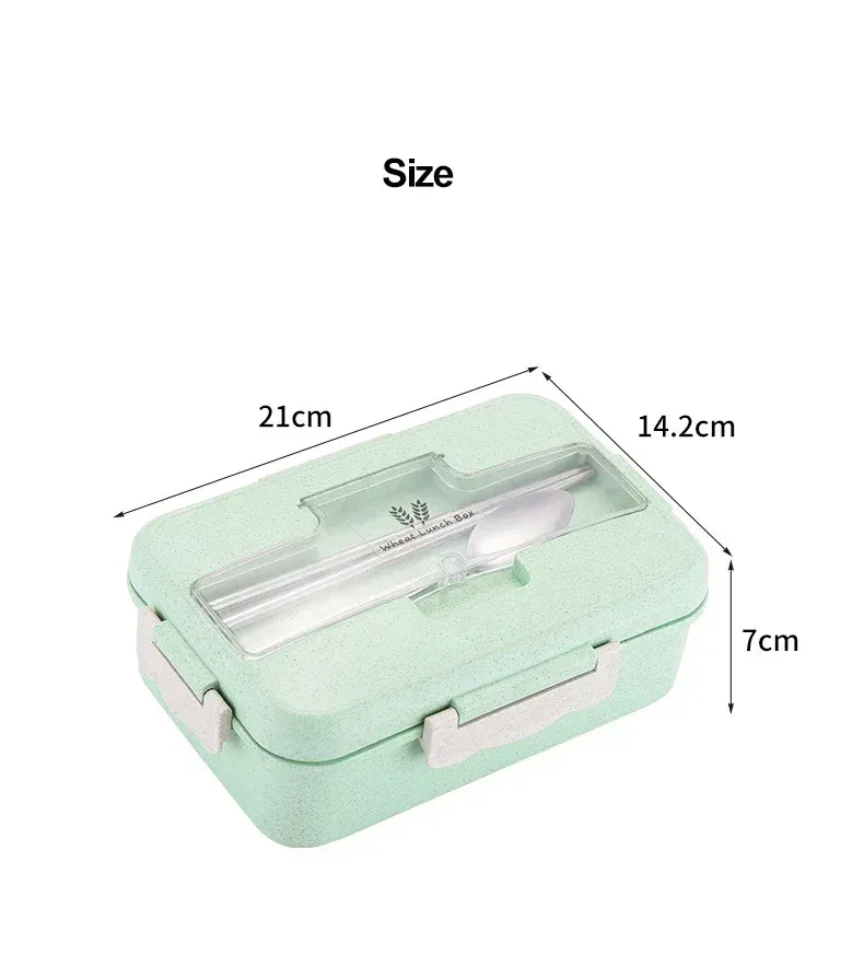 Boîte à bento en paille de blé vue de côté