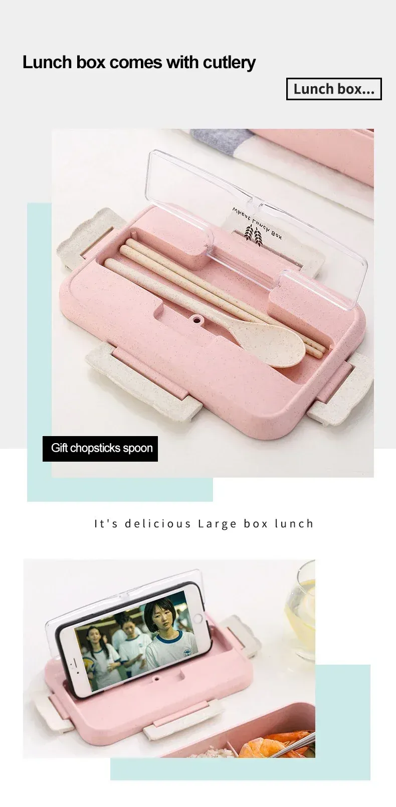 Compartiments de la boîte à bento pour enfants