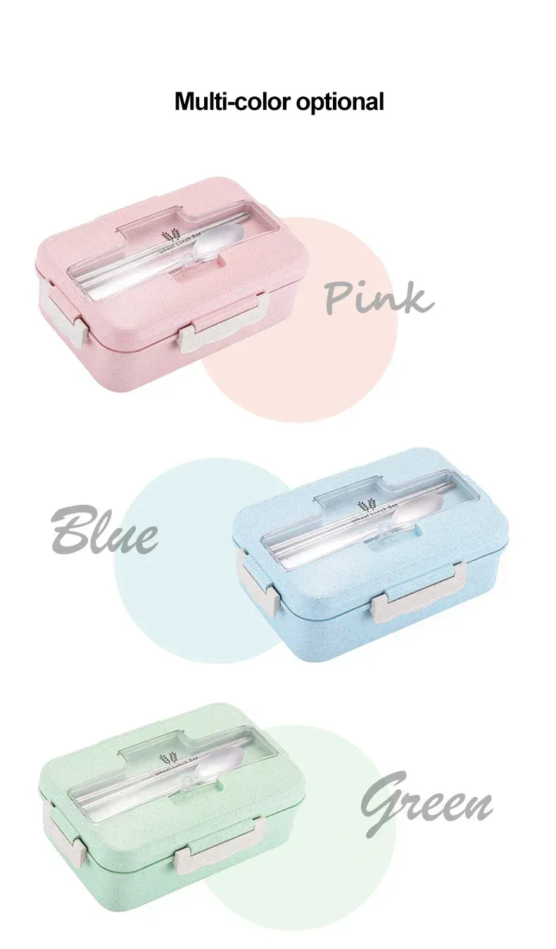 Boîte à bento en paille de blé empilée