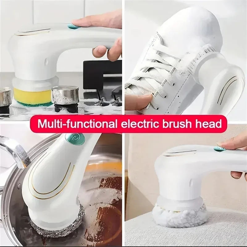 Brosse électrique multifonction 5 en 1 pour toilettes et ustensiles de cuisine 2