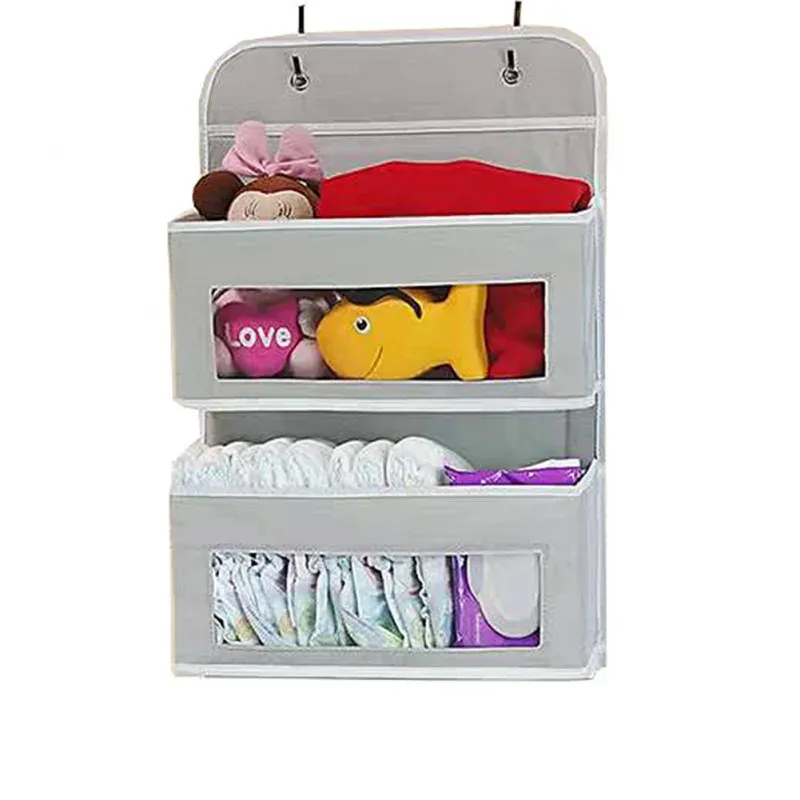 Organisateur de rangement suspendu à 5 étagères et 5 grandes poches pour porte, anti-basculement, pour chambre et salle de bain 7
