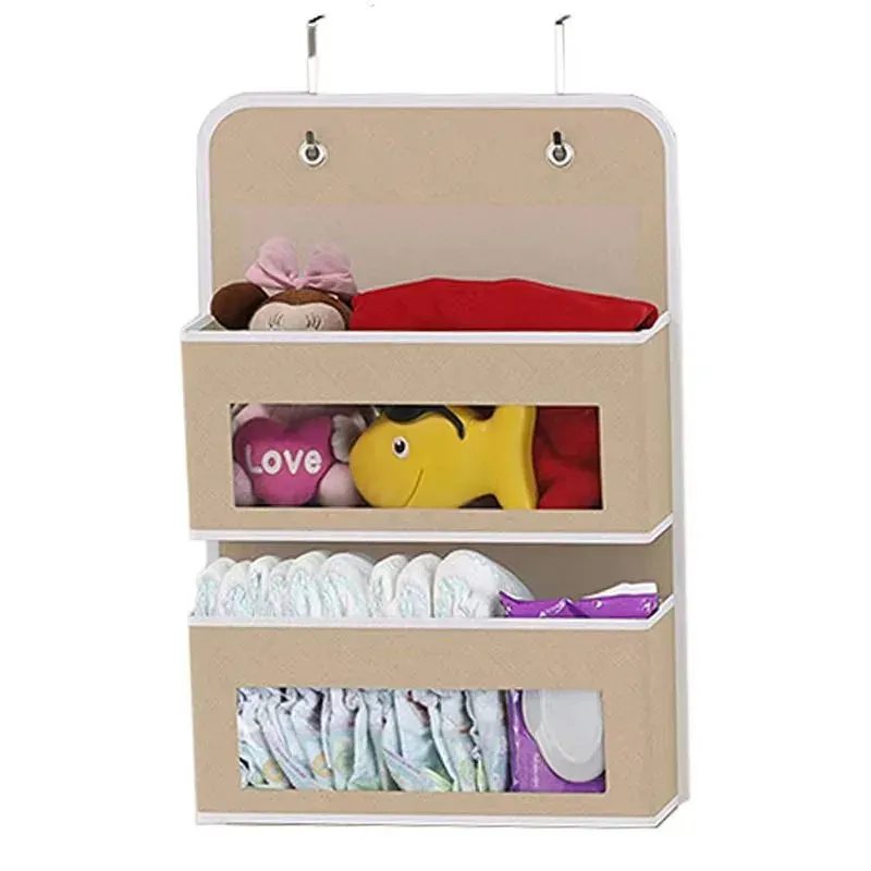 Organisateur de rangement suspendu à 5 étagères et 5 grandes poches pour porte, anti-basculement, pour chambre et salle de bain 9
