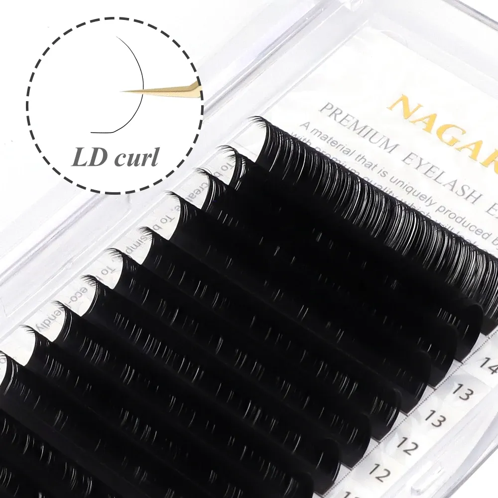 NAGARAKU Cils individuels en vison synthétique, boucles mélangées, longueurs 7 à 15 mm, courbures LB, LC, LD, N et L, 16 rangs, effet naturel et doux, haute qualité 5